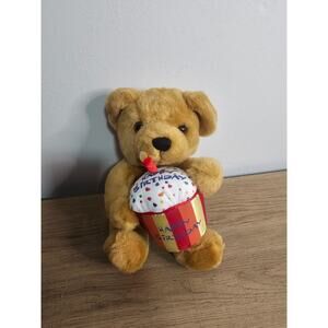 Build A Bear Happy Birthday Bear with Cupcake Brown Teddy Bear SOFT